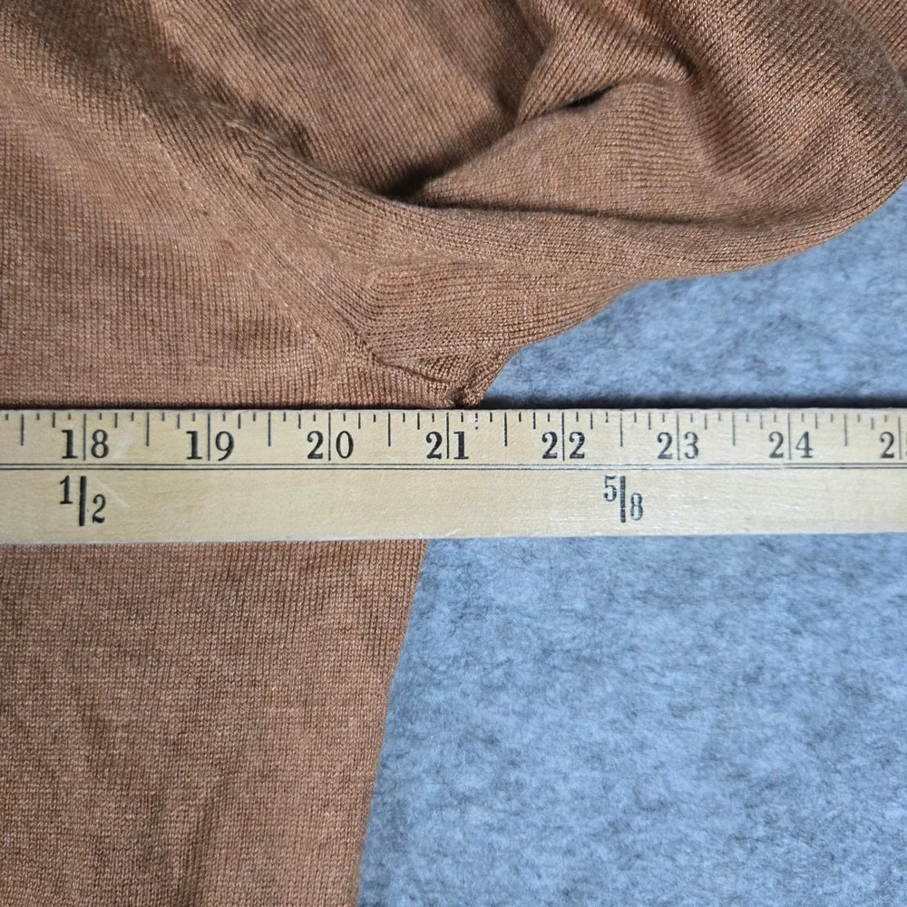 Banana Republic Mens Brown Silk Cashmere Quarter Zip Pullover Sweater Large